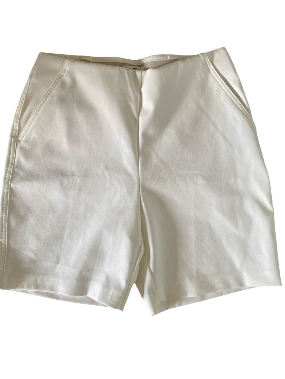 Rachel Zoe White Pull-On Knit Bermuda Shorts -4 white poly